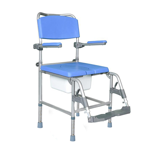 كرسي حمام استحمام المنيوم ثابت ازرق تايواني 18 بوصة