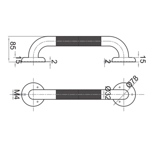 سبيس مقبض حمام ستانلس 12 بوصة(30.4)سم SB-105 سبيس مقبض حمام ستانلس 12 بوصة(30.4)سم SB-105