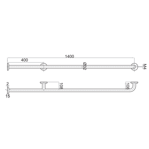 سبيس مقبض حمام ستيل FS-145 سبيس مقبض حمام ستيل FS-145