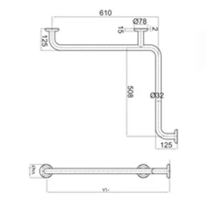 سبيس مقبض حمام ستيل FS-129