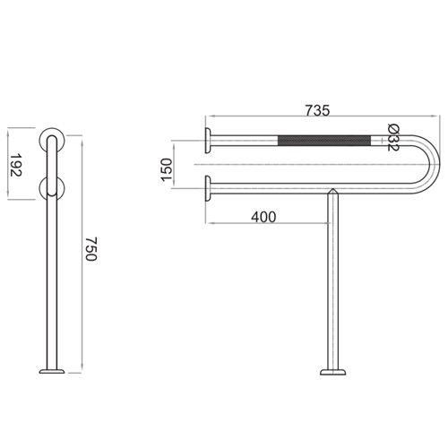 Sbase Grab Bar Steel FS-144 Sbase Grab Bar Steel FS-144
