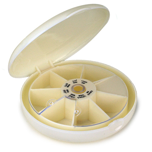 SPACARE Weekly Circular Pill Organizer with Cover White 001 SPACARE Weekly Circular Pill Organizer with Cover White 001