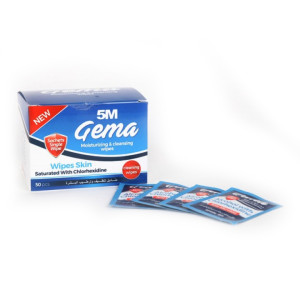مناديل جيما كحول مع كلوروهكسدين مغلفة 50 قطعة