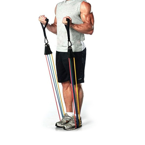 SPACARE Set 4 Rubber Exercise Tube Different Strength with 2 Handles SPACARE Set 4 Rubber Exercise Tube Different Strength with 2 Handles