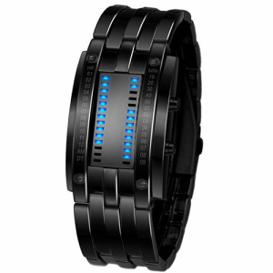 سباكير ساعة ستانليس اسود SPAW001 LED