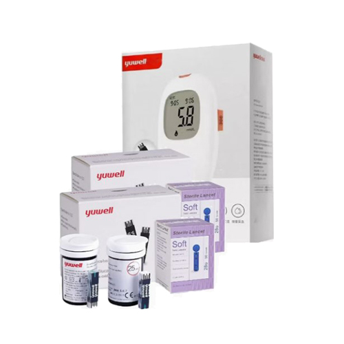 جهاز قياس السكر يوويل مع 2 علبة أشرطة و 2 علبة ابر جهاز قياس السكر يوويل مع 2 علبة أشرطة و 2 علبة ابر
