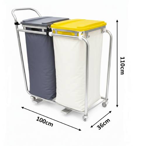 عربة جمع غسيل او نفايات مزدوجة