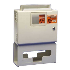 صندوق حاوية نفايات جداري مع موزع قفازات