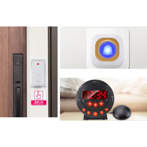 Door Bell And Telephone Loud Alarm with Flash Bed Shaker for Deaf