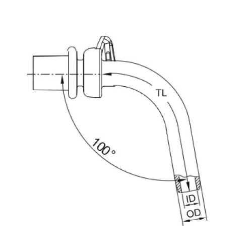 Disposable Standard Tracheostomy Tube Uncuffed