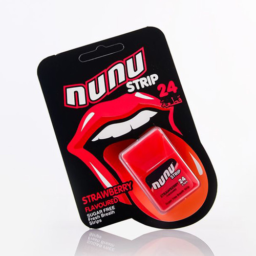 Nunu mouth freshener strips strawberry 24 pieces