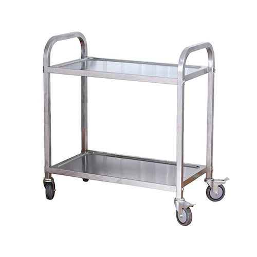 Trolley Stainless 2 Shelves With Edges Trolley Stainless 2 Shelves With Edges
