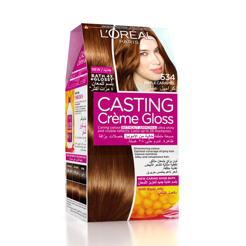 صبغة لوريال كاستنج بدون أمونيا 534 عسل كراميل