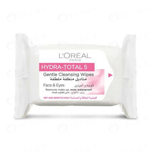 L'Oreal Hydra Total 5 Cream Gentle Cleansing Wipes 25 Wipes