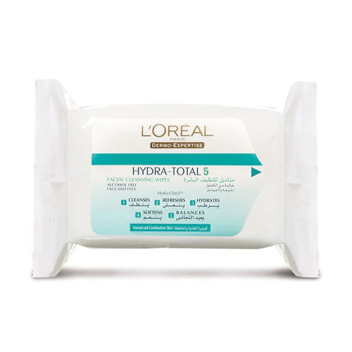L'Oreal Hydra Total 5 NORMAL Purifying Cleansing Wipes 25 wipes L'Oreal Hydra Total 5 NORMAL Purifying Cleansing Wipes 25 wipes
