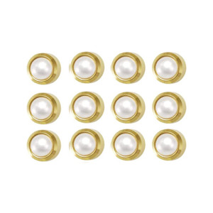 حلق طبي ستاديكس ذهبي لؤلؤي ابيض 12 زوج R301Y حلق طبي ستاديكس ذهبي لؤلؤي ابيض 12 زوج R301Y