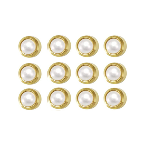STUDEX Golden Earing White Pearl 12 Pairs R301Y