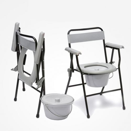 Commode W/Back and Arm Wrist Black 899