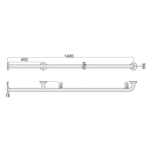 سبيس مقبض حمام ستيل FS-145