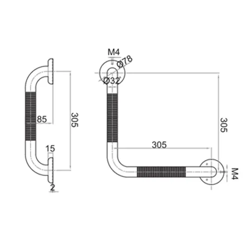 Sbase Bathroom Grab Bar Stainless SB-123