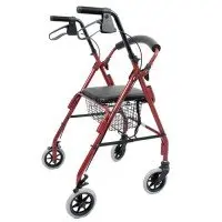 Walker With Wheels Seat Basket
