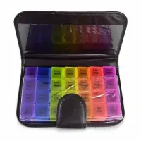 SPACARE Weekly Pill Organizer 7Colors in Black Pocket 026