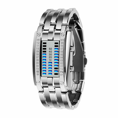 سباكير ساعة ستانليس فضي SPAW001 LED S سباكير ساعة ستانليس فضي SPAW001 LED S