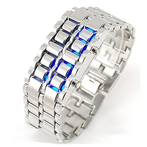 SPACARE Black Stainless Watch W/Red LED Numbers Display SPAW002