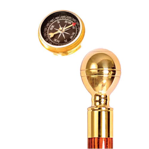 Premium Quality Walking Stick Gold Plated Solid Brass Handle 622