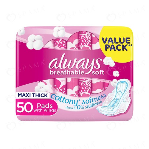 Always Pink Soft Cotton With Wings 4 Pads x 50 Pads