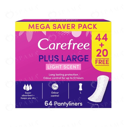 Carefree Plus Large Light Scent 5 Pack x 64 Pads
