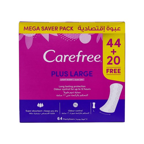 Carefree Plus Large Light Scent 5 Pack x 64 Pads
