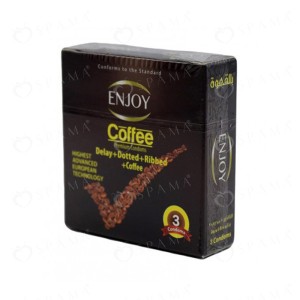 Condom Enjoy Dotted And Ribbed Coffee 3 Condom Enjoy Dotted And Ribbed Coffee 3