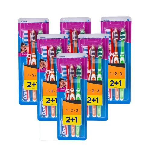 Oral B Classic Medium 123 (2 + 1 Free) 