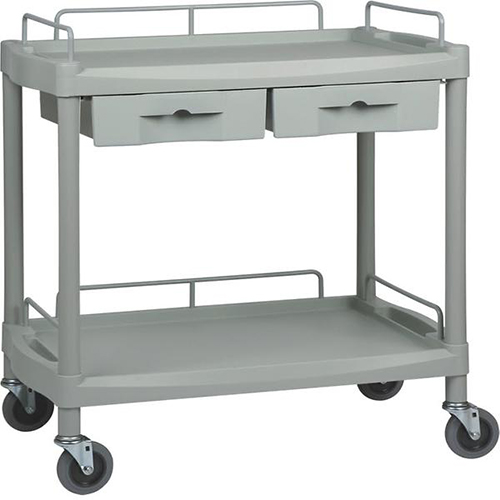 Fiber Trolley 2 Shelves With Drawer 301G