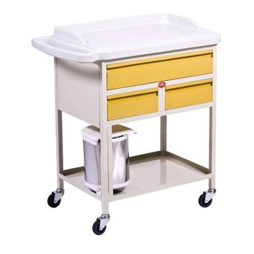 عربة تمريض 3 درج وسلة AD-163/PC
