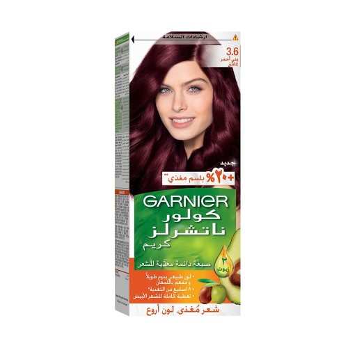 صبغة غارنييه للشعر لون طبيعي بني غامق أحمر 3.6