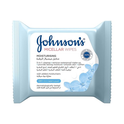 Johnson's Facial BLUE  Tissues Dry Skin 25 Wipes