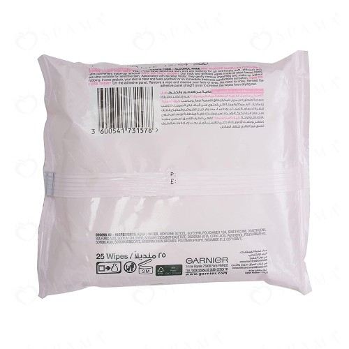 Garnier makeup remover wipes sensitive 25 wipes