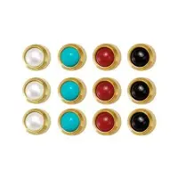 STUDEX Golden Earing Multicolor Pearl 12 Pairs R313Y