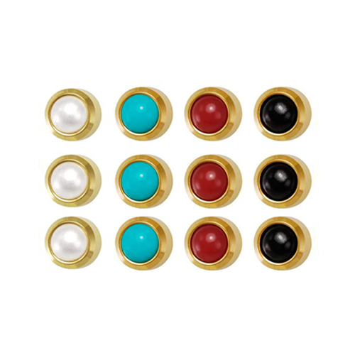 STUDEX Golden Earing Multicolor Pearl 12 Pairs R313Y