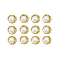 STUDEX Golden Earing White Pearl 12 Pairs R301Y